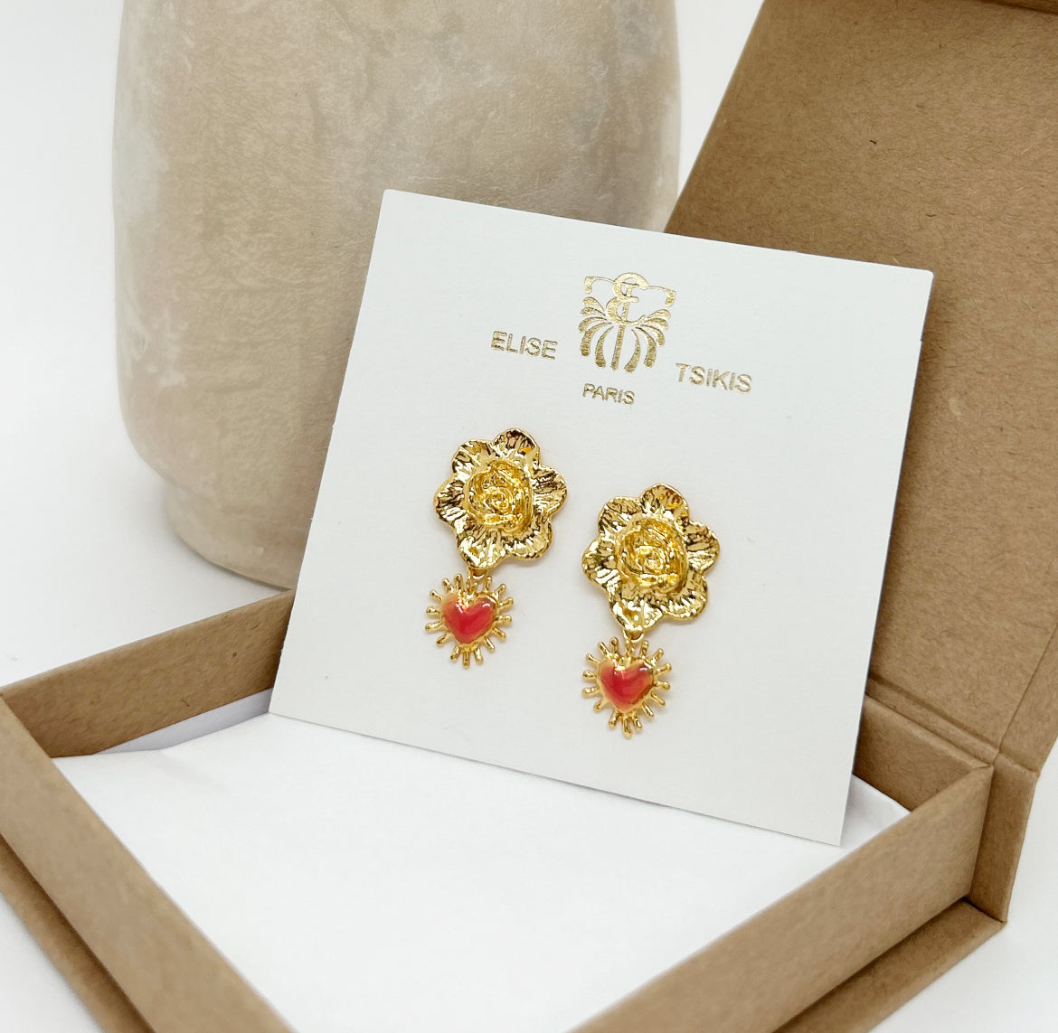 Boucles d'oreilles Flores Octobre Rose