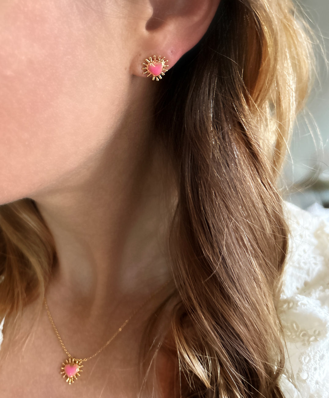 Boucles d'oreilles Xelha Octobre Rose