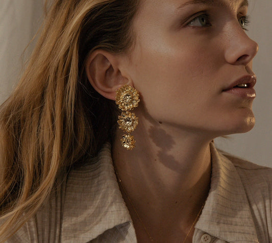 Elise Tsikis Paris Boucles d'oreilles Calas Gold