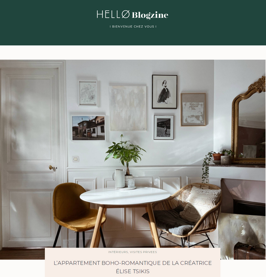page hello blogzine - article sur l'appartement d'Élise Tsikis