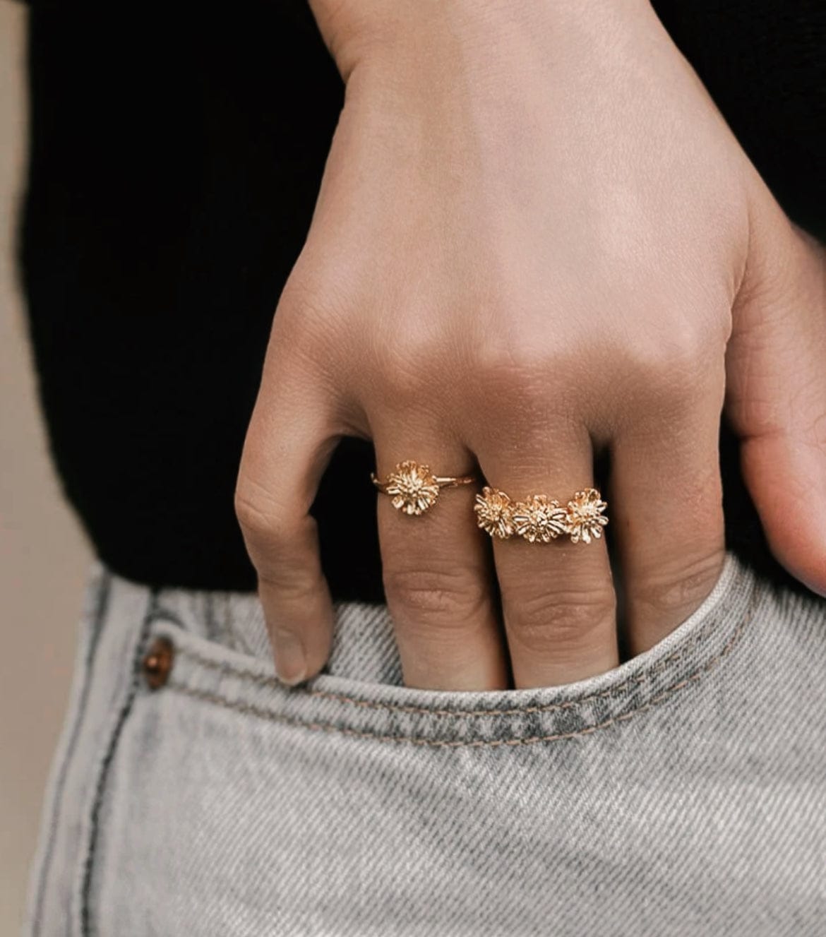 Elise Tsikis Paris Bague Marguerite Triple