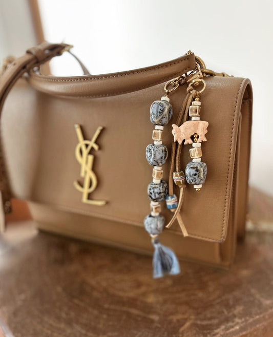 Elise Tsikis Paris Bijoux de sac Dali bleu
