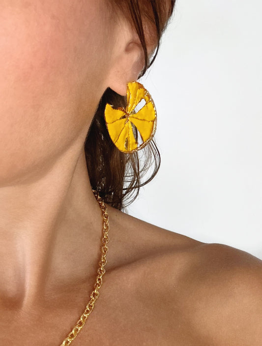 Elise Tsikis Paris Boucles d'oreilles Cuba Large jaune - archive