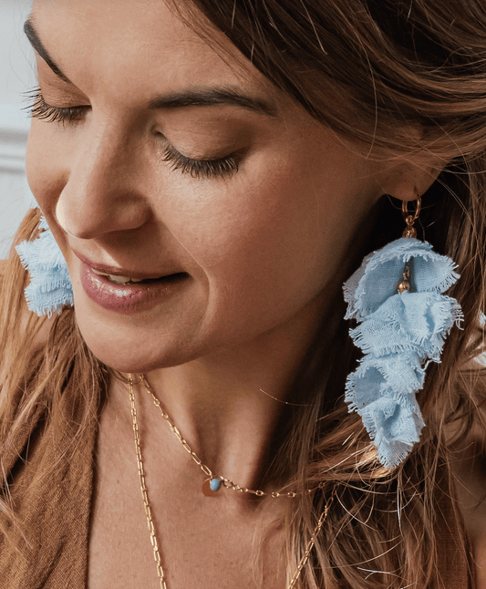 Elise Tsikis Paris Boucles d'oreilles Galatas Bleu