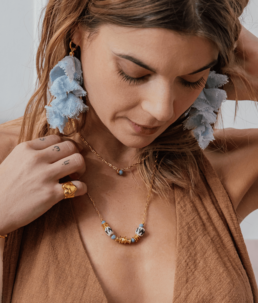 Elise Tsikis Paris Boucles d'oreilles Galatas Blue