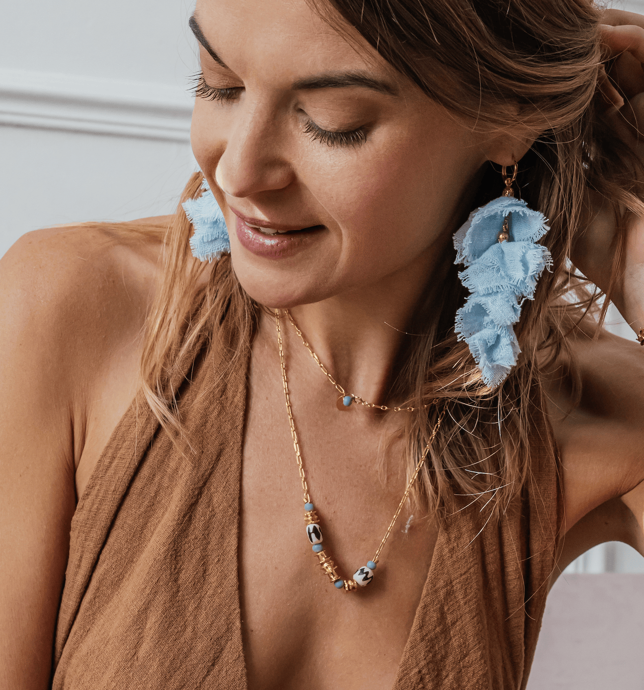 Elise Tsikis Paris Boucles d'oreilles Galatas Blue
