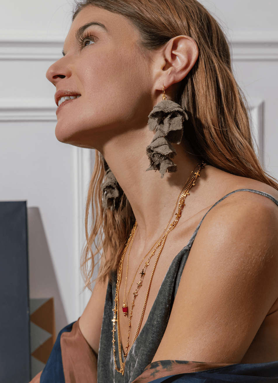 Elise Tsikis Paris Boucles d'oreilles Galatas Vert