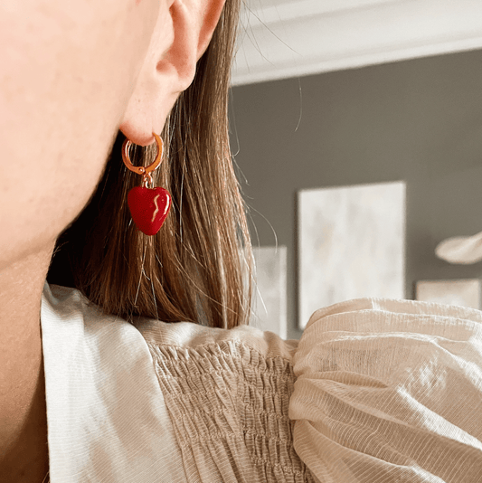 Elise Tsikis Paris Boucles d'oreilles Lana rouge - archive
