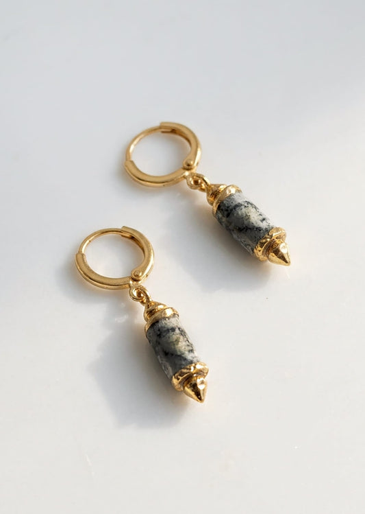 Elise Tsikis Paris Boucles d'oreilles Lasta vert