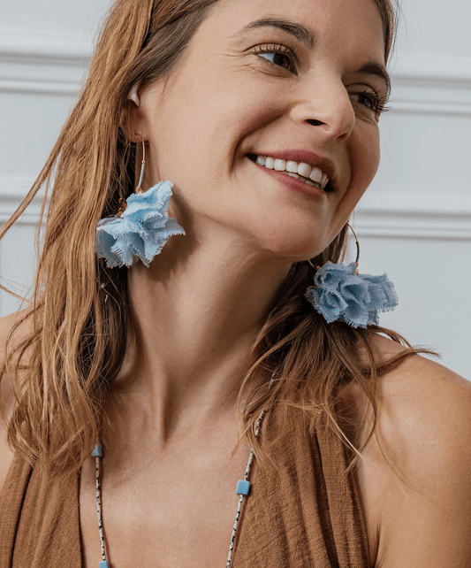 Elise Tsikis Paris Boucles d'oreilles Lisoura Blue