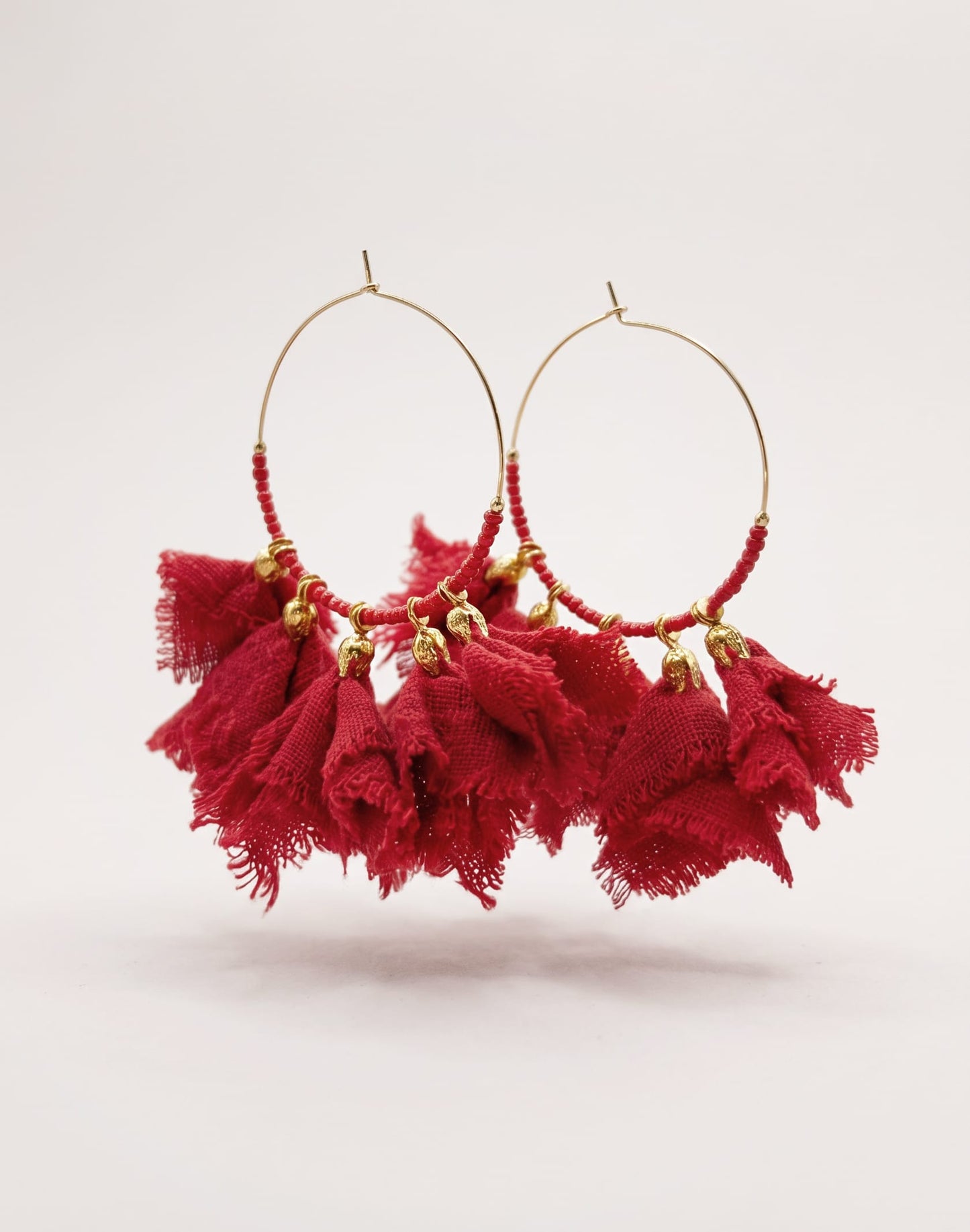 Elise Tsikis Paris Boucles d'oreilles Lisoura rouge