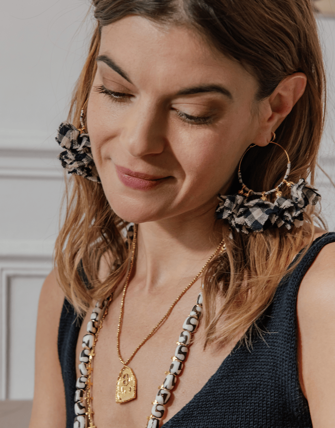 Elise Tsikis Paris Boucles d'oreilles Lisoura Vichy