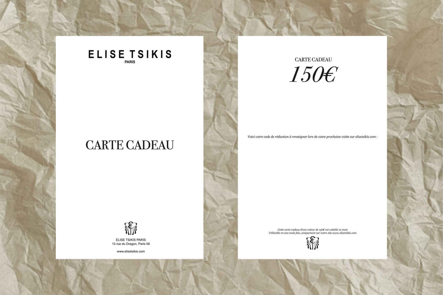 Elise Tsikis Paris Carte cadeau