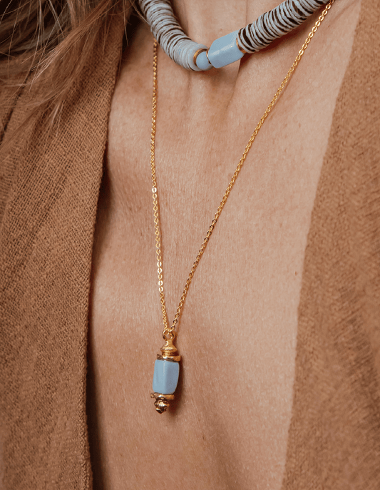 Elise Tsikis Paris Collier Alika bleu