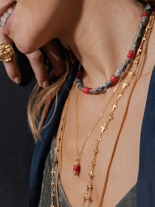 Elise Tsikis Paris Collier Alika rouge