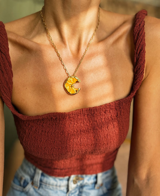 Elise Tsikis Paris Collier Perea jaune - archive